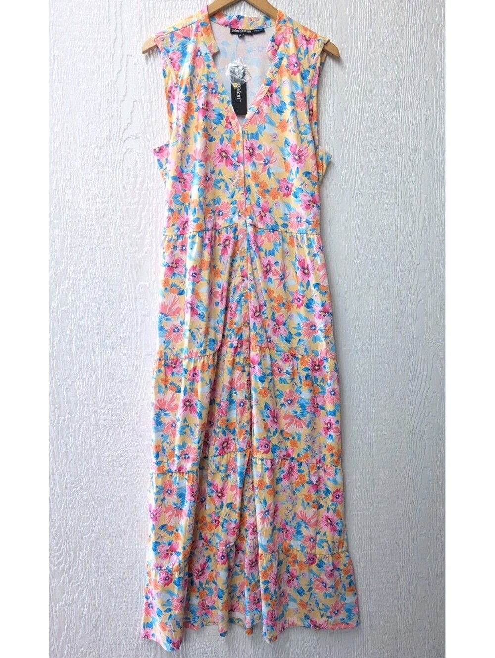 NWT Tolani Collection Alena Ditsy Floral Sleeveless Maxi Dress Women's Size XL